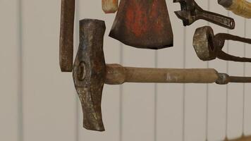 Old Carpenter Tools with white background photo