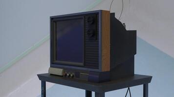 old wooden tv with white background photo