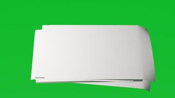 Blank Paper Stack with green background photo
