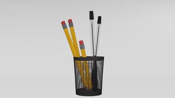 Pencil or Pen Holder with white background photo