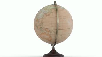 Antique Globe Map with white background photo