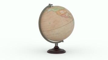 Antique Globe Map with white background photo