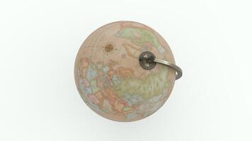 Antique Globe Map with white background photo