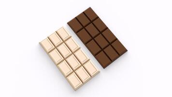 white and dark chocolate with white background photo