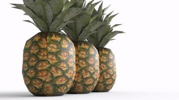 three pineapple with white background photo