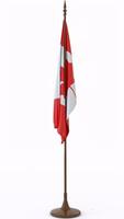 Indoor Flag and Pole with white background photo