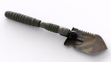 soil digging shovel with white background photo