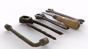 carpenter's tools with white background photo