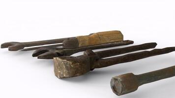 carpenter's tools with white background photo