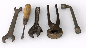 carpenter's tools with white background photo
