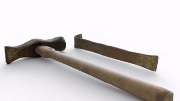chisel hammer with white background photo