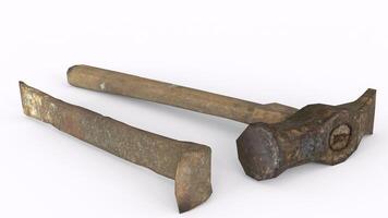 chisel hammer with white background photo