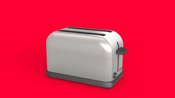 electric toaster machine with red background photo