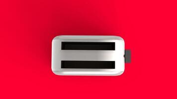 electric toaster machine with red background photo
