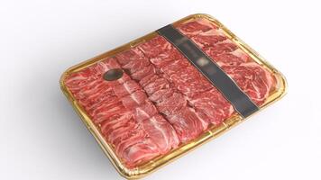meat packet with white background photo