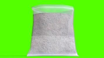 powder bag with green background photo