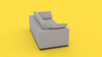 sofa with pillow with yellow background photo