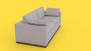 sofa with pillow with yellow background photo
