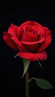 A fieryred rose symbolizing passion and romance photo
