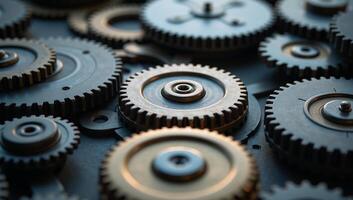 Intricate gears signify intricate nature of business analysisdata processing photo