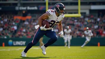 A powerful representation of an American football hero embodying strength determination and tradition photo