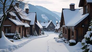 A picturesque winterthemed village filled with warm inviting charm photo