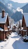 A picturesque winterthemed village filled with warm inviting charm photo