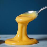 Melted cheddar cheese splash with epicurean appeal photo