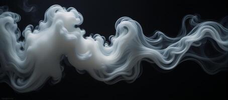 Abstract paranormal misty smoke against an isolated black backdrop textured with overlay effects to create eerie cloudlike forms for movie scene imagery photo