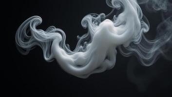 Abstract paranormal misty smoke against an isolated black backdrop textured with overlay effects to create eerie cloudlike forms for movie scene imagery photo