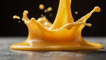 A playful molten cheese splash forms dynamic streams in a lively cooking scene photo