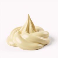 Melted cheesebuttercream rendered as a 3D object on a white background with clipping path for seamless integration photo