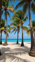 A tropical scene with palm tree patterns against a coconut backdrop photo