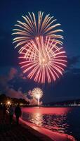 A romantic evening with dazzling firework displays photo
