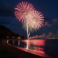 A romantic evening with dazzling firework displays photo