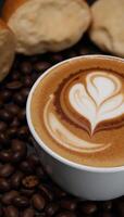 Stylized coffee art featuring beans splashes photo