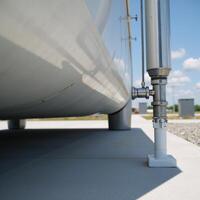 Closeup view of hydrogen storage hubs clean and modern infrastructure within an industrial energy setting photo