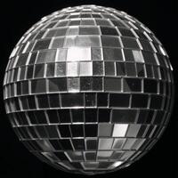 Monochrome photograph of a shimmering discoball decal photo