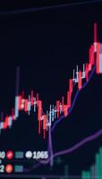 Sleek stock market graph with bold colors indicating continuous growth on a neutral backdrop photo