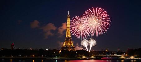 Vibrantly colored New Year fireworks as a backdrop photo