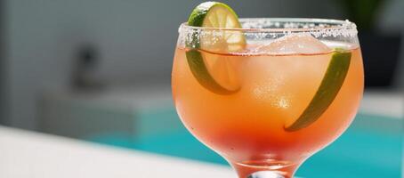 Margarita stands alone against backdrop photo