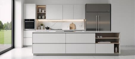 Modern Home Generating customized modular island kitchen designs using AI technology photo