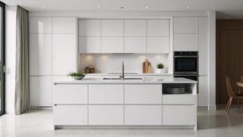 Modern Home Generating customized modular island kitchen designs using AI technology photo
