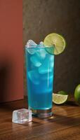 Traditional margarita side view lime ice photo