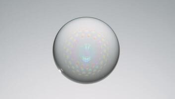 Closeup photograph featuring a water bubble sphere against a plain white background photo