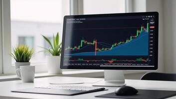 Financial Investment Concept Stock MarketForex Trading Graph with Candlesticks photo