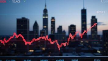 Line Graph with Building Silhouette Overlays photo