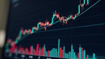 Investment Finance Chart showing stock market and business growth within the exchange photo