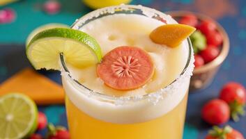Savor a unique saltrimmed Guava Margarita perfect for a refreshing tropical twist photo