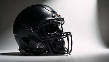 Gothicthemed football helmet adorned with a menacing skull design photo